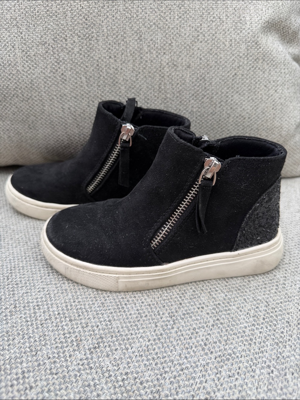 Joie Black Suede Side-Zip High-Top Kids Boots